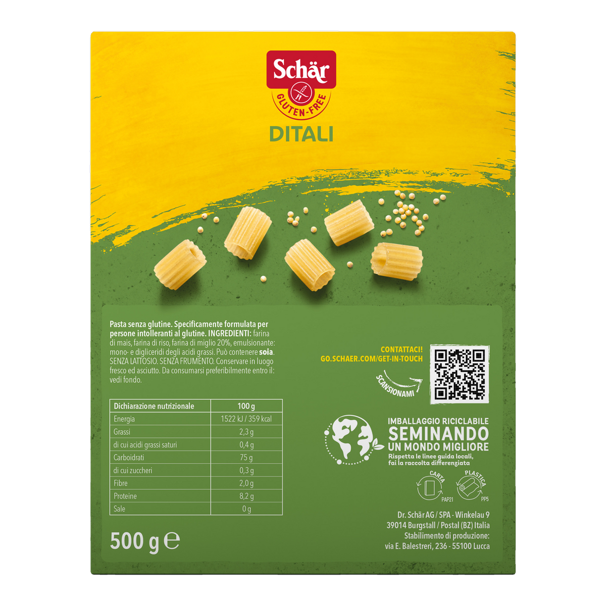 Ditali Sin Gluten 500g