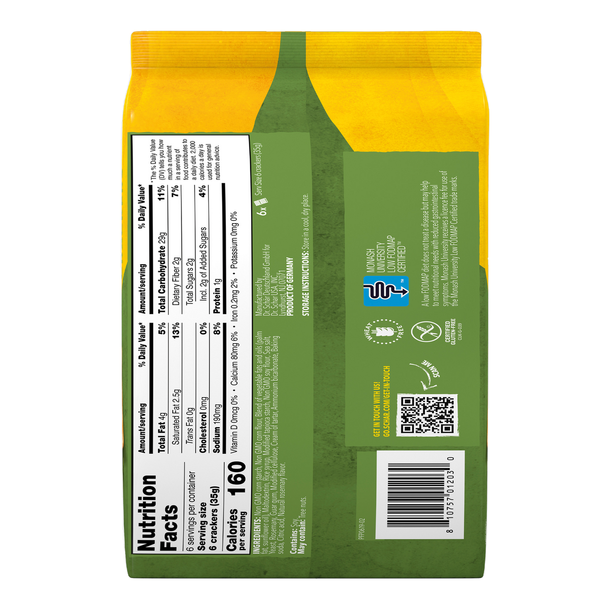 Crackers al Romero Sin Gluten 210g