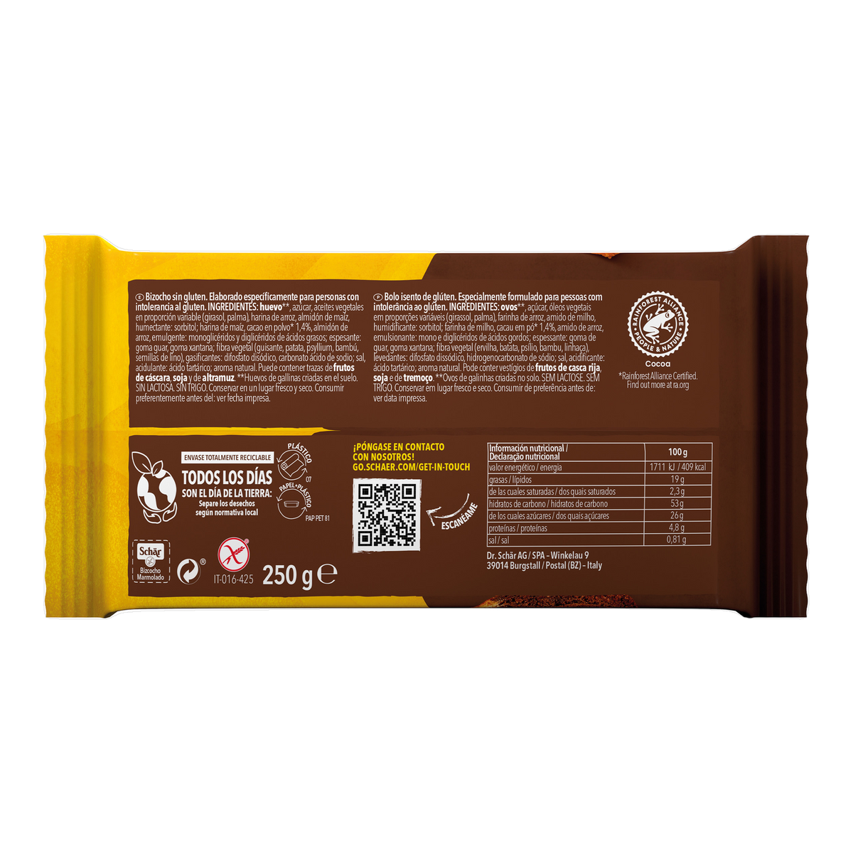 Panqué Marmoleado Sin Gluten 250g