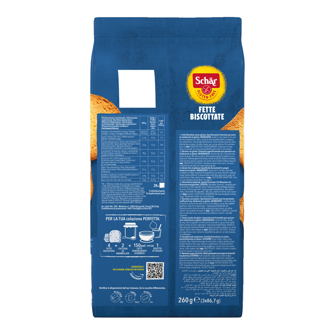 Mini Rebanada de pan tostado Sin Gluten 260g
