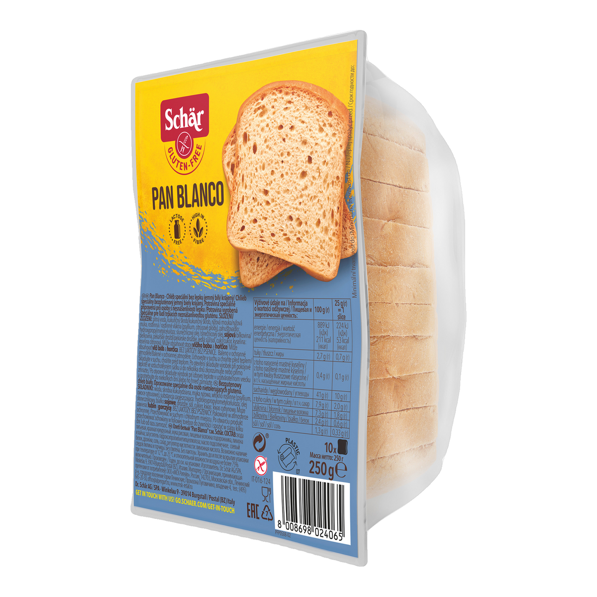 Pan Blanco Sin Gluten 250g