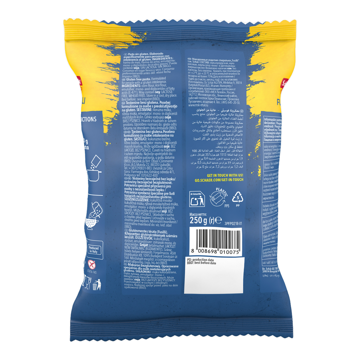 Fusilli Sin Gluten 250g