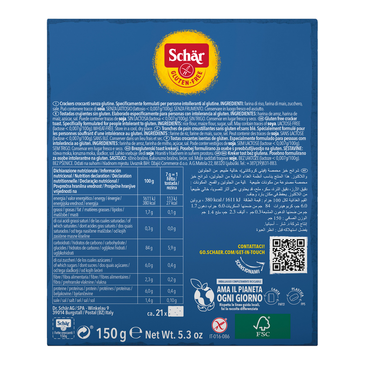 Pan Tostado Delgado Sin Gluten 150g