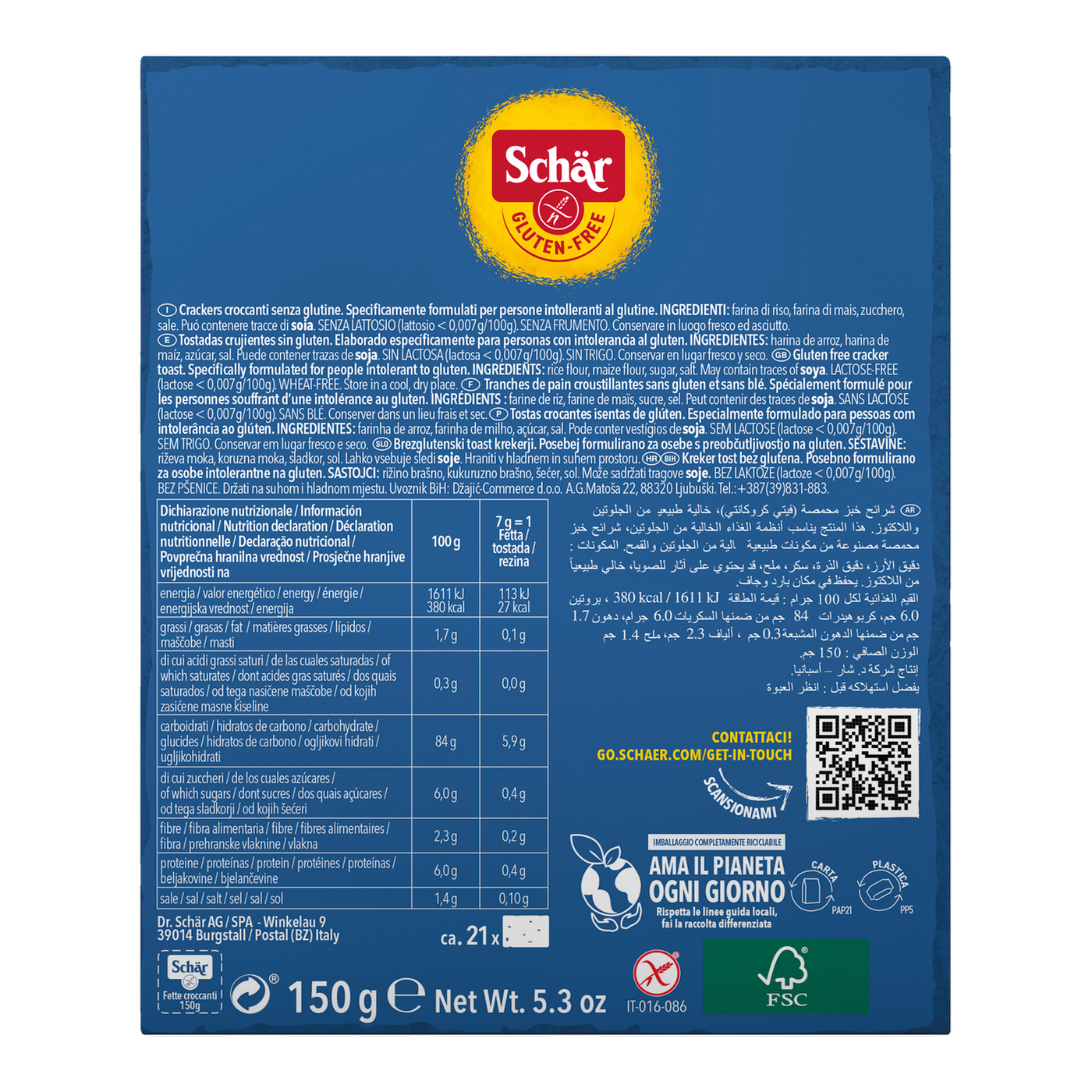 Pan Tostado Delgado Sin Gluten 150g