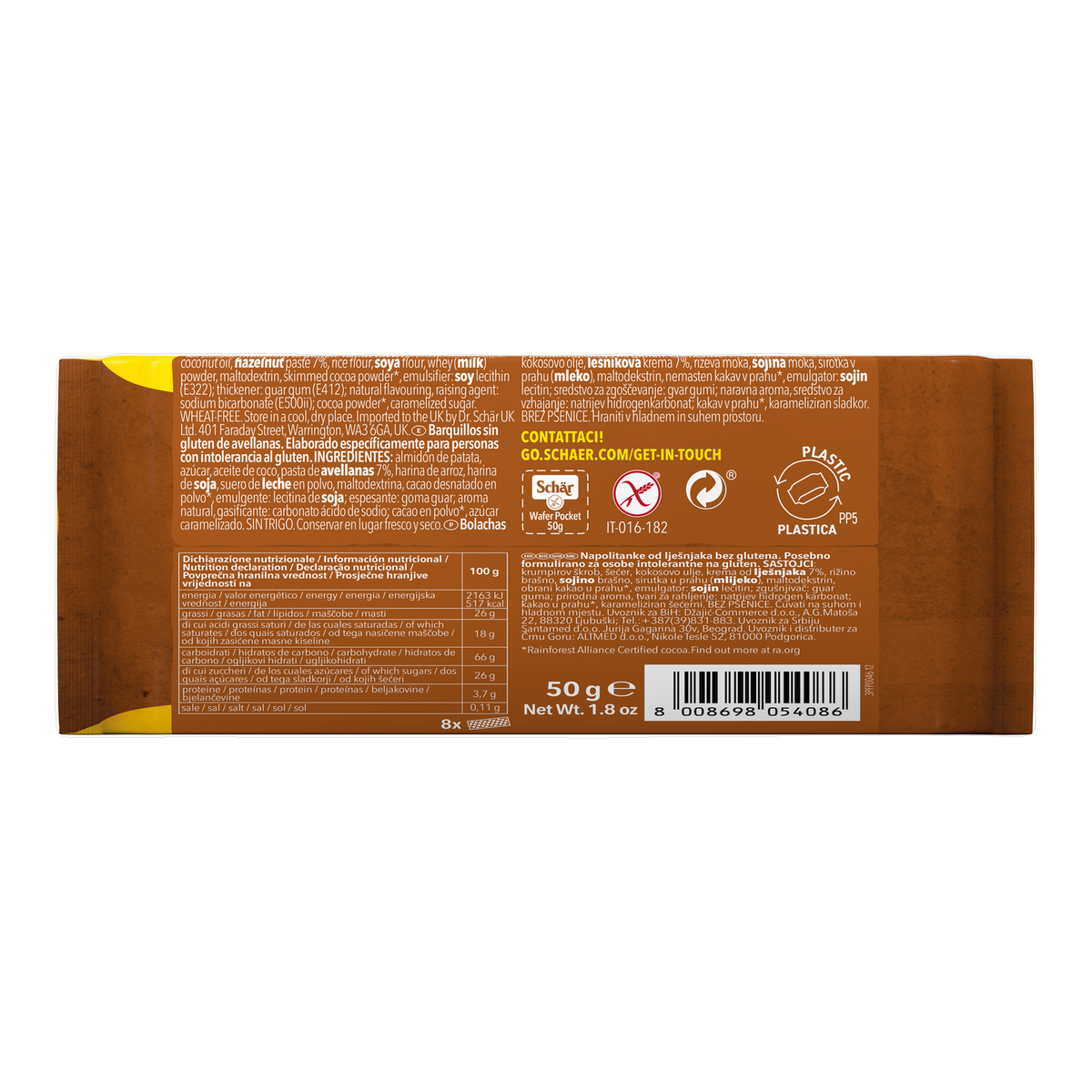 Wafer Pocket Sin Gluten 50g