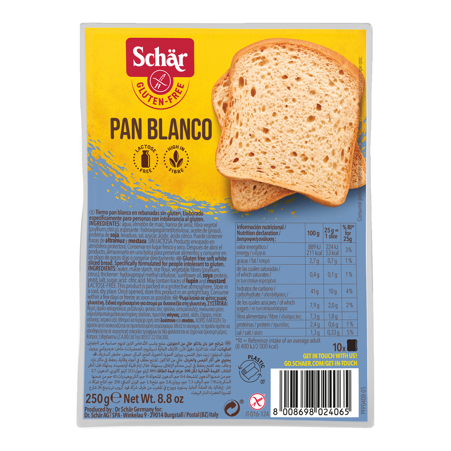 Pan Blanco Sin Gluten 250g