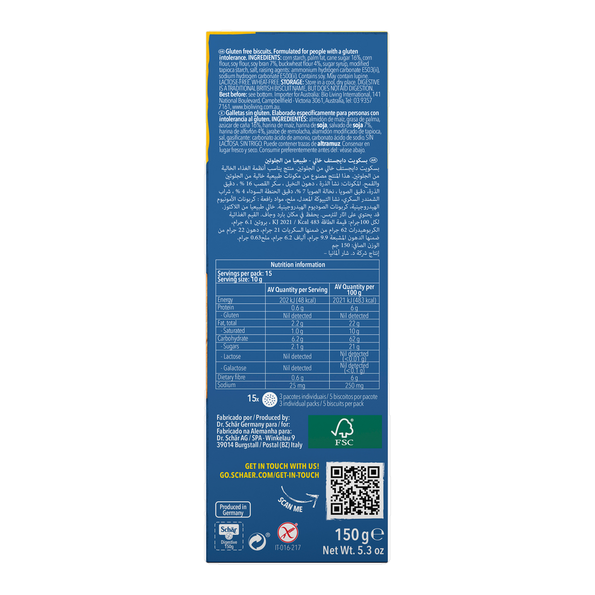 Digestive Sin Gluten 150g
