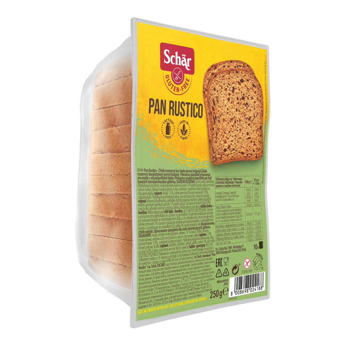 Pan Rústico Sin Gluten 250g