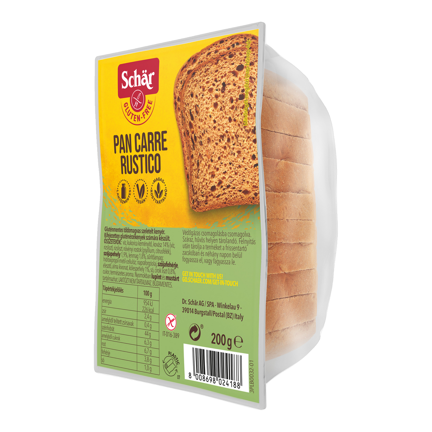 Pan Rústico Sin Gluten 250g