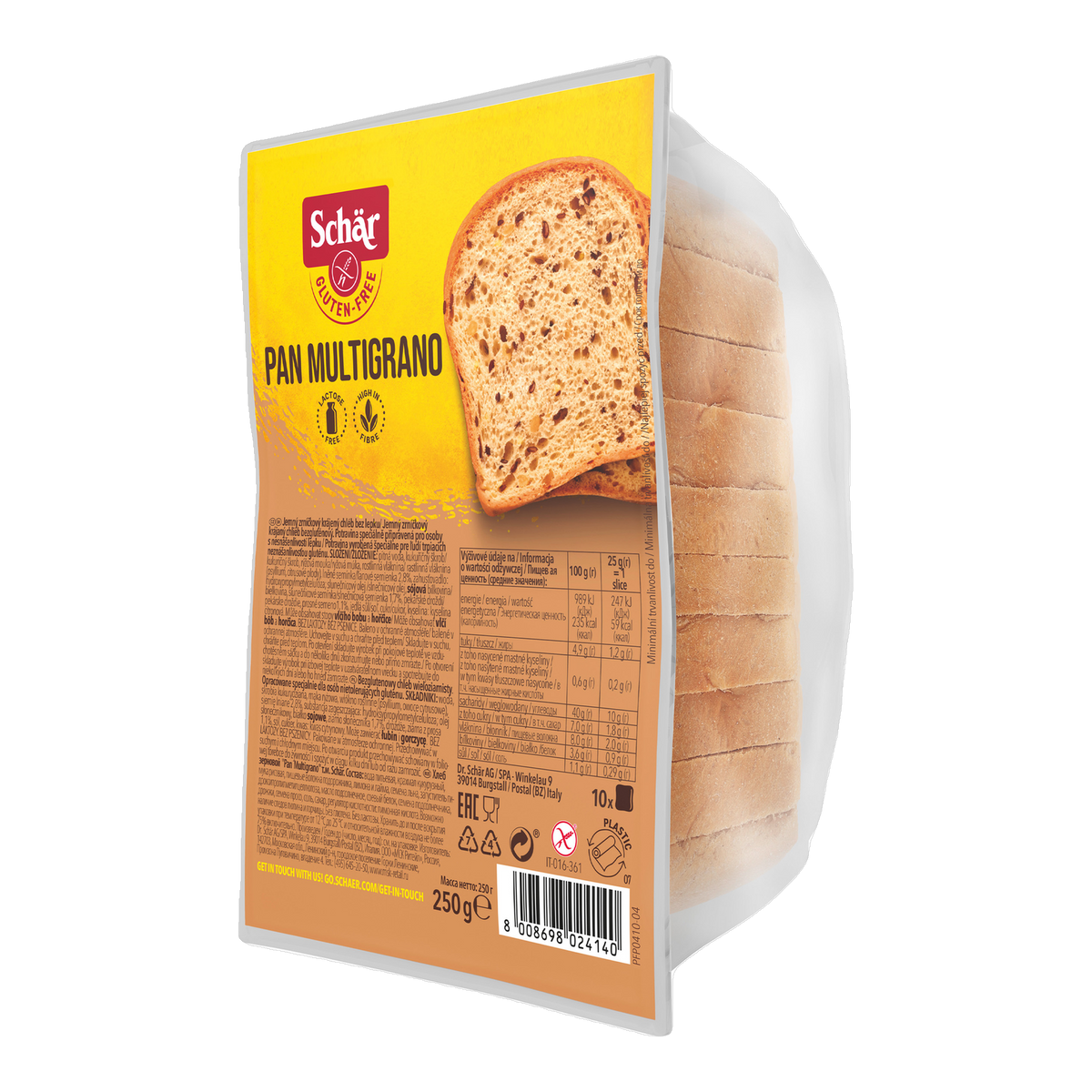 Pan Multigrano Sin Gluten  250g