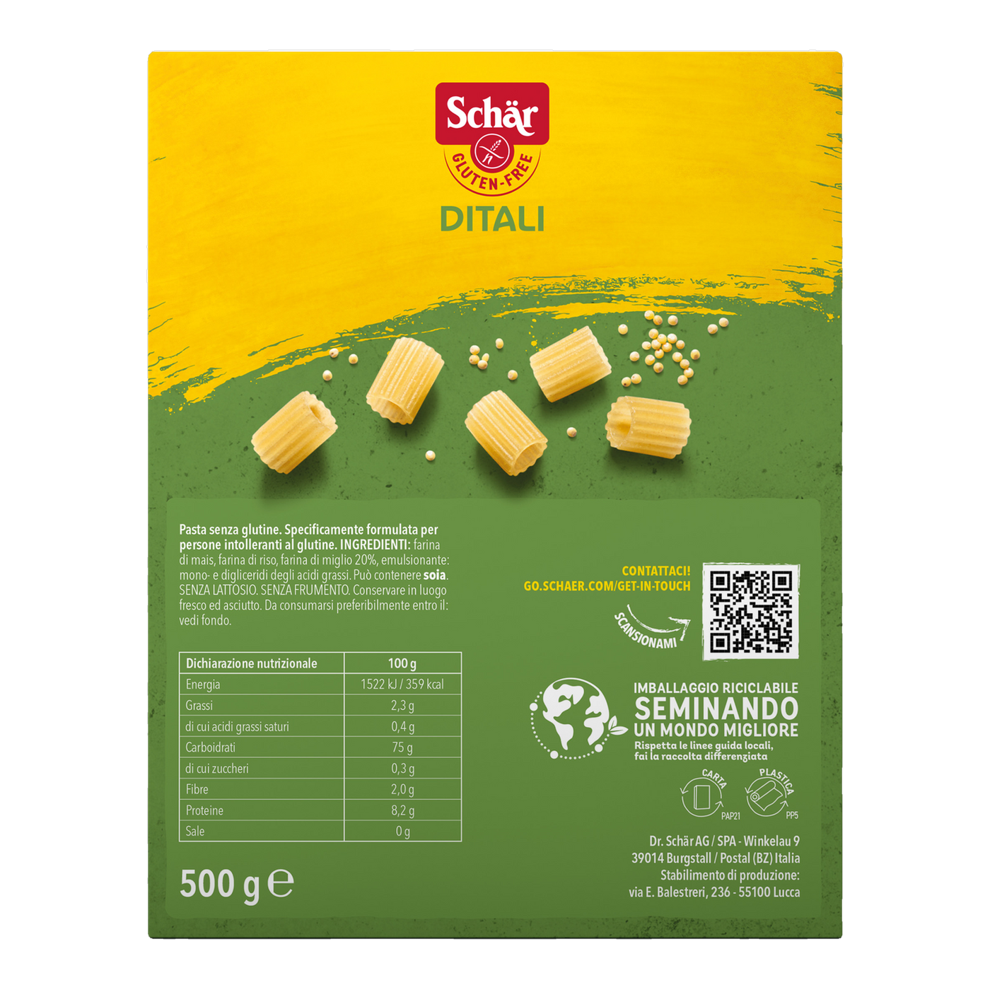 Ditali Sin Gluten 500g