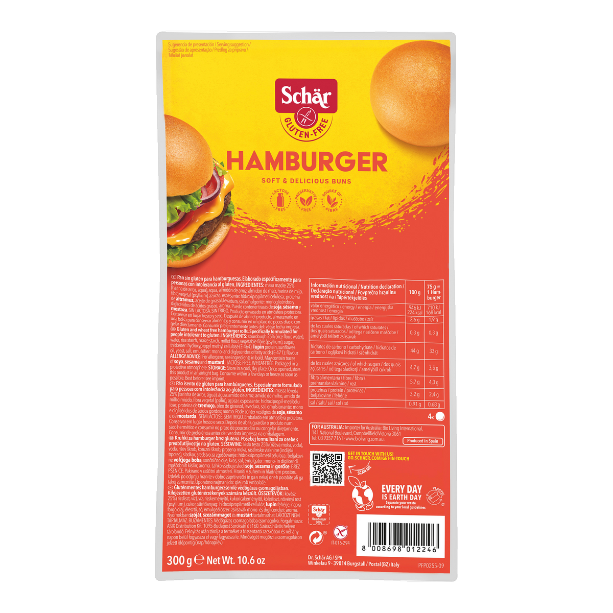 Pan Para Hamburguesa Sin Gluten 300g